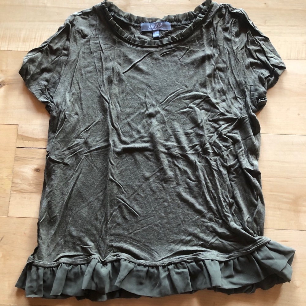 Green ruffle tee